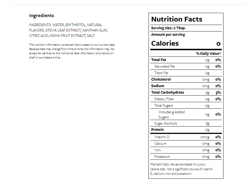 Jarabe Torani Vainilla Puremade Zero Sugar