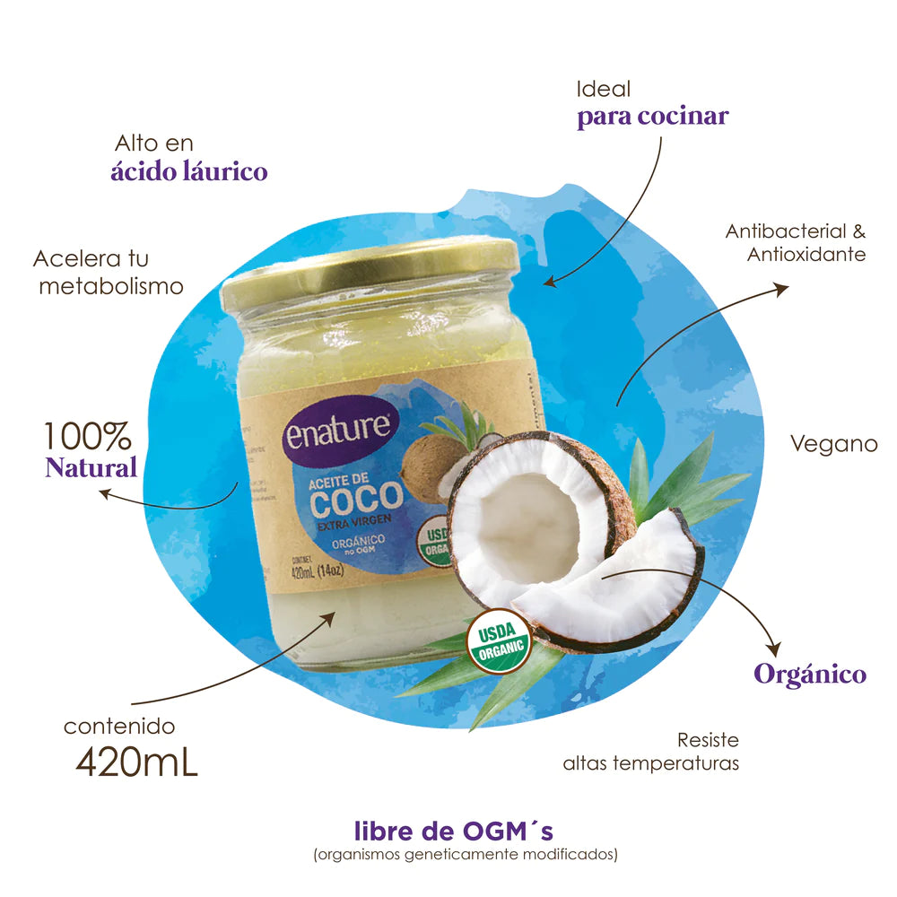 Aceite de Coco Orgánico Extra Virgen 420 ml