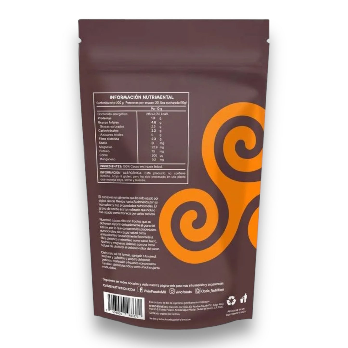 Cacao Nibs Orgánico Vivio Foods