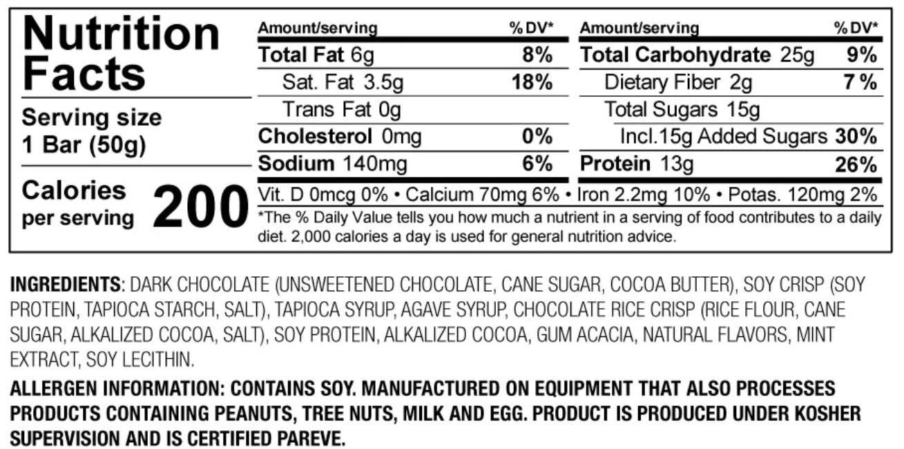 NuGo Dark Barra de proteína Menta Chocolate