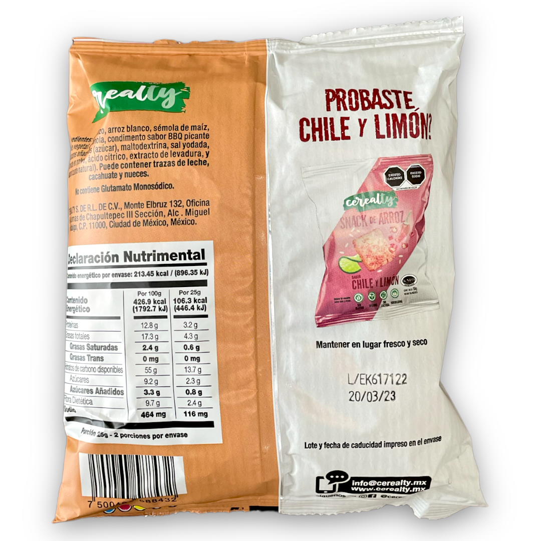 Snack de Arroz BBQ Picante Cerealty