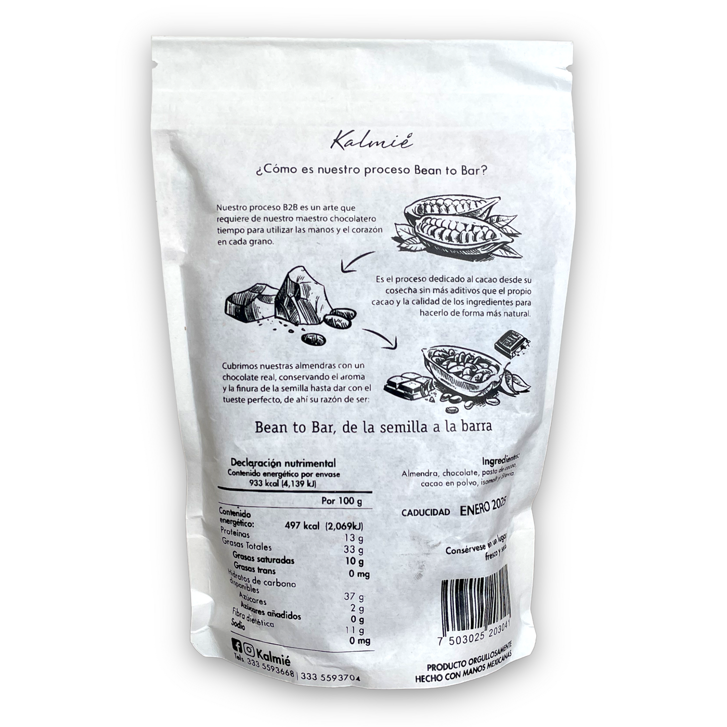 KALMIÉ Almendras cubiertas de chocolate sin azúcar