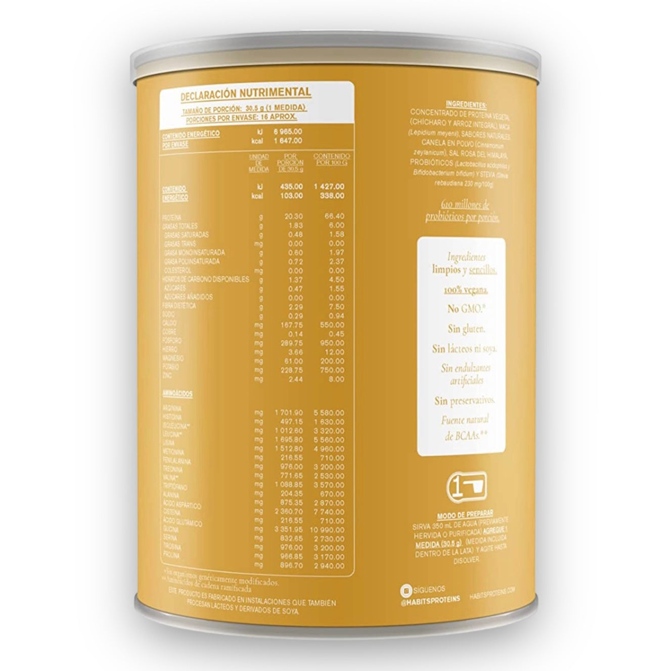 Proteína Maca Cacao HABITS (488g)