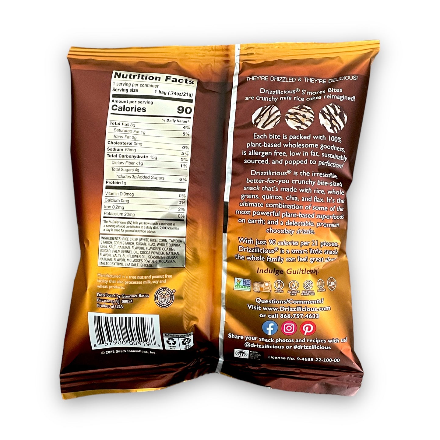 DRIZZILICIOUS Galletas de arroz sabor S’mores