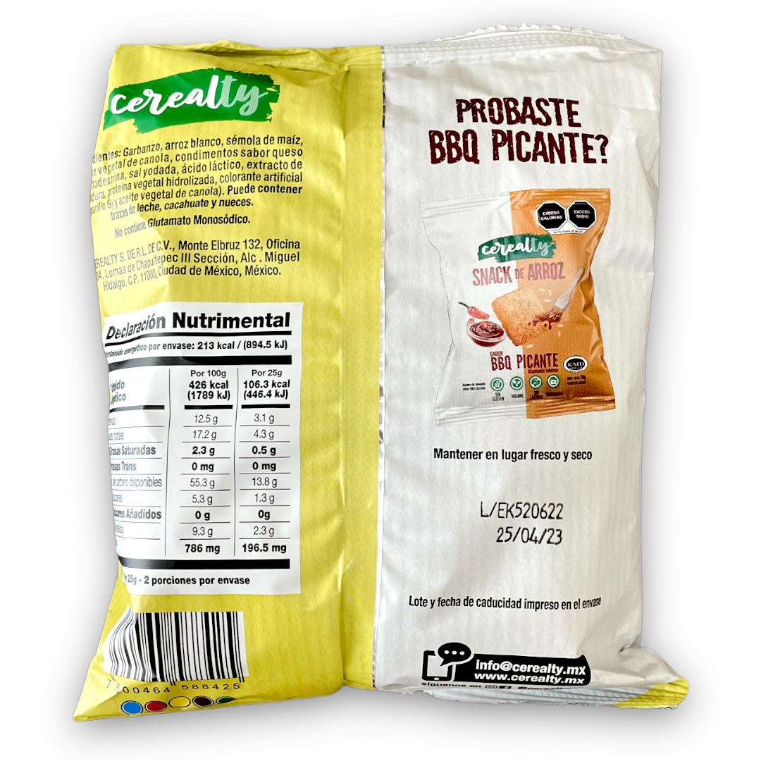 Snack de Arroz Queso Vegano Cerealty