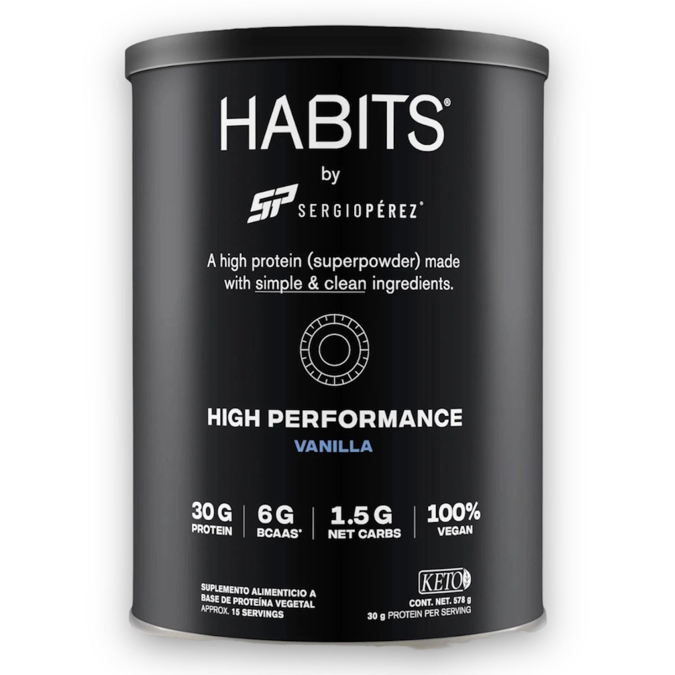 Proteína Vainilla High Performance HABITS (578g)