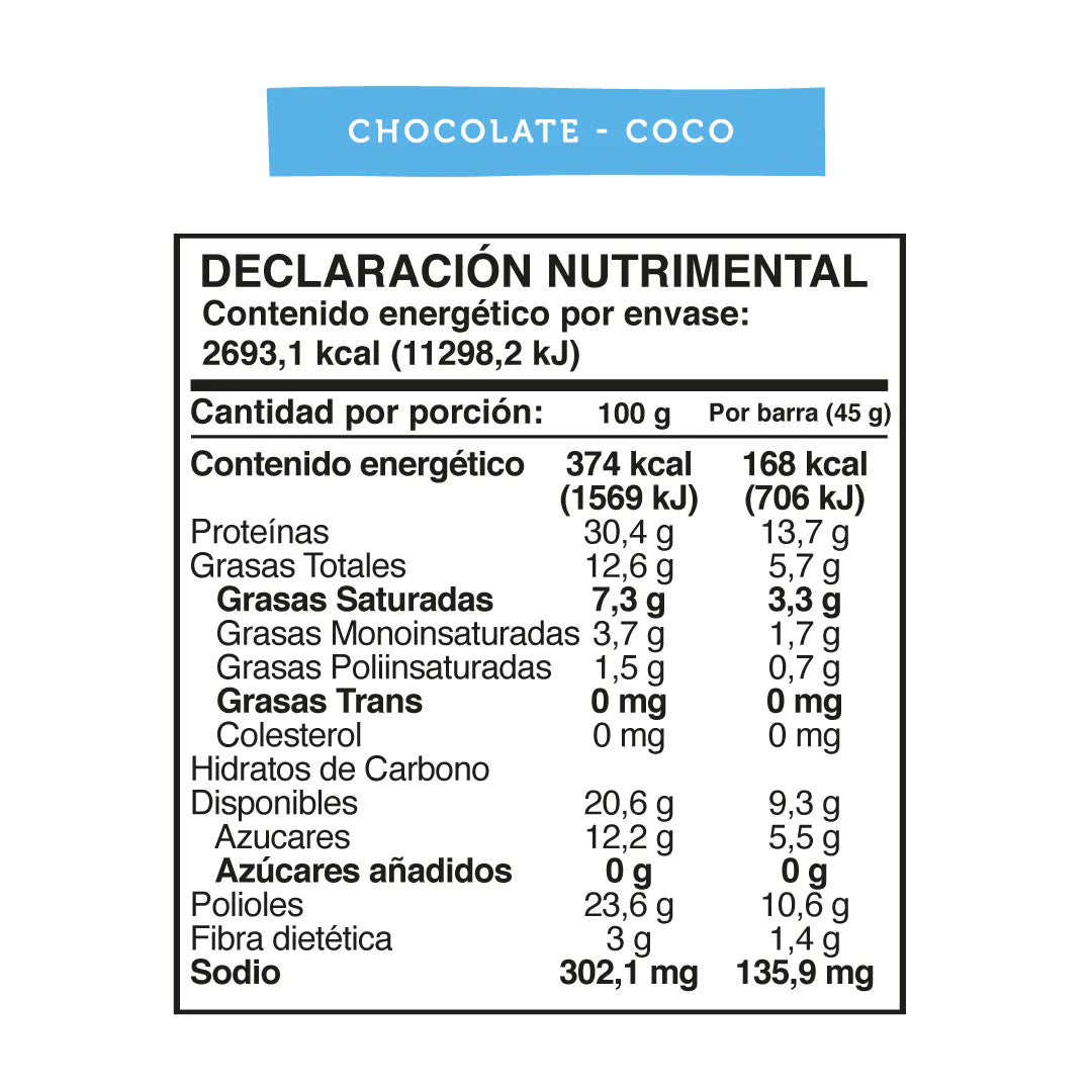 Barrita con 14gr de Proteína Chocolate Coco